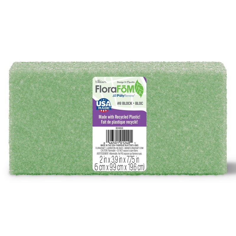 FloraCraft FloraFoM Block 2 Inch x 3.9 Inch x 7.75 Inch Green - Image 1